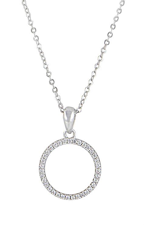 open silver circle pendant necklace  opal uk