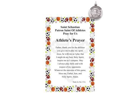 st sebastian athletes prayer card  st sebastian etsy