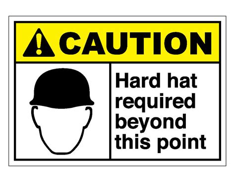 caution hard hat required   point sign veteran safety solutions
