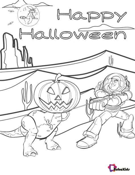 toy story  rex  buzz lightyear halloween coloring page  bubakids