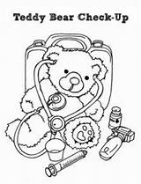 Coloring Bear Teddy Medical Check Pages Condition His Kids Coloringsky Sheet Printable Winter sketch template