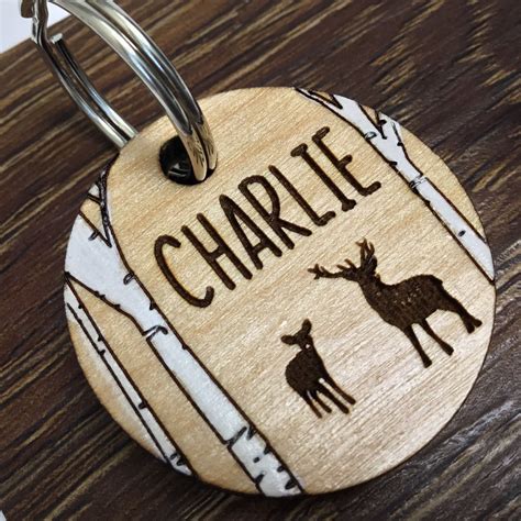 wooden dog tag pet accessories  hunting dog pet tag  etsy