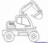 Coloring Excavator Color Sheet Construction Pages Vehicles Eraser Remove Colors Print Use sketch template