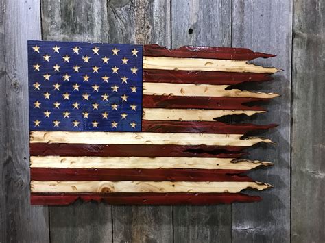 rustic tattered  torn american flag rustic flags wooden flag