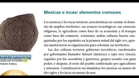 Mexicas E Incas Elementos Comunes Historia Sexto Página 72 Youtube