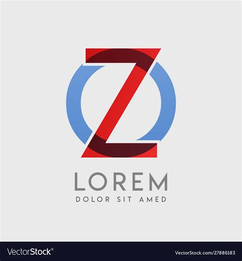 zo logo letters  blue  red gradation vector image