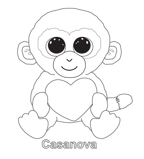 ty beanie boos coloring pages  getdrawings