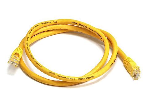 cat ethernet patch cable network internet rj stranded utp awg ft yellow  ebay