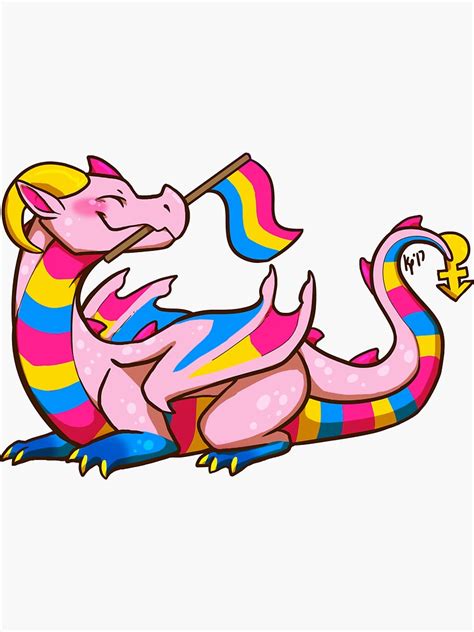 Pansexual Pride Flag Dragon 1st Edition Sticker By