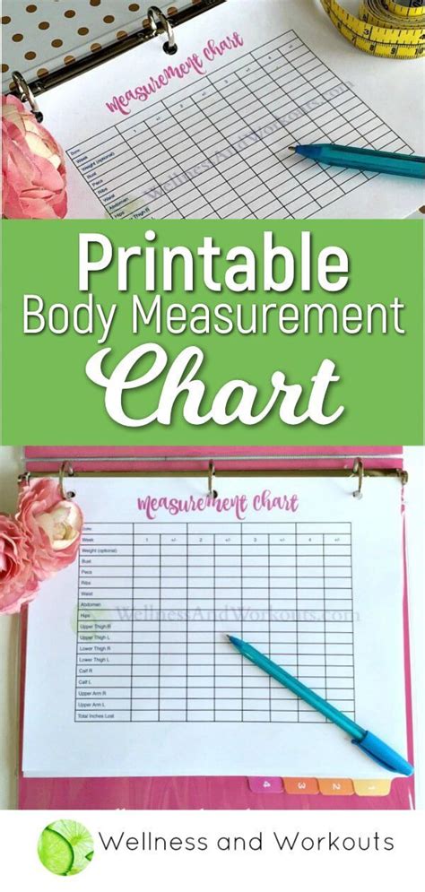 printable body measurement chart body measurement tracker body