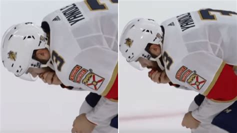 ice hockey player gets struck by puck pulls 9 teeth out but keeps on