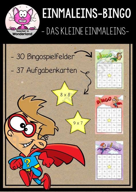 bingo zum kleinen einmaleins unterrichtsmaterial  den