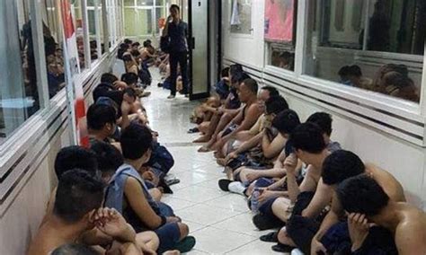 indonesian police arrest 141 men over gay sauna party
