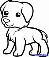 Dog Drawing Coloring Puppy Drawings Cute Dogs Pages Retriever Golden Animals Draw Kids Easy Face Clipart Step Printable Sketches Animal sketch template