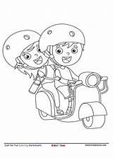 Coloring Scooter Kidzezone sketch template