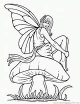 Fairy Coloring Pages Printable Fairies Boy Tattoo Outline Adult Mushroom Adults Color Colouring Woodland Sitting Clip Kids Books Sheets Huge sketch template