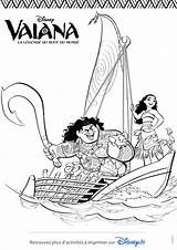 Moana Coloring Kids Boat Disney Pages Color Tui Chief Children Simple sketch template
