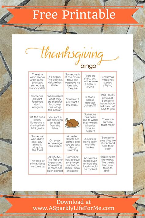 thanksgiving bingo game printable  adults