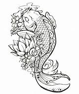 Koi Japanese Drawing Fish Paintingvalley Tattoo Drawings Color sketch template