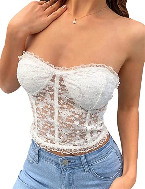 huyghdfb women push up bustiers corsets summer strapless sexy boned