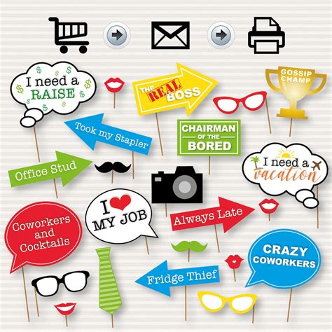 office party photo booth printable props office party props funny