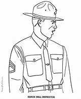 Militaire Colouring Armed Coloriages Professions Instructor Veterans Métiers sketch template