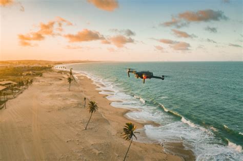 photo drone flying   sea   beach