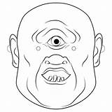 Cyclops Mask sketch template