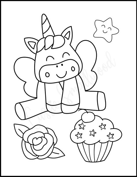 cute unicorn cupcake coloring pages