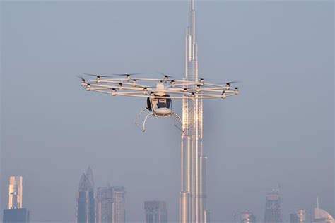 worlds  drone taxi completes maiden flight  dubai curbed