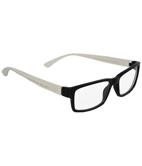Mall4all Black And White Rectangular Eyeglass Frame For Men