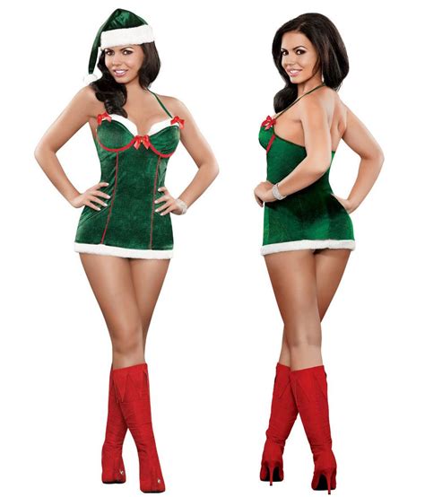 adult women ladies christmas party fancy dress costume sexy elf santa
