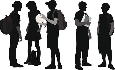 high school student silhouette illustrations royalty  vector