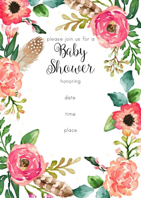 printable baby shower invitations templates  girl printable