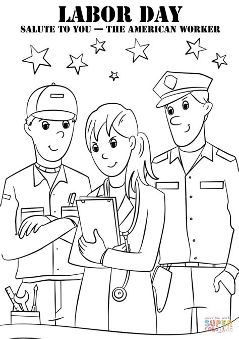 labor day salute    american worker coloring page
