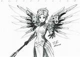 Overwatch Mercy Commissio sketch template