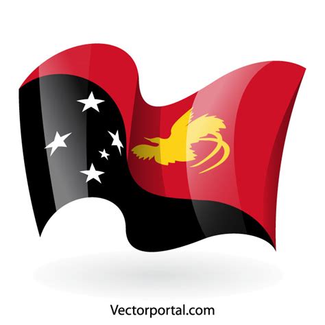 papua  guinea national flag royalty  stock svg vector  clip art
