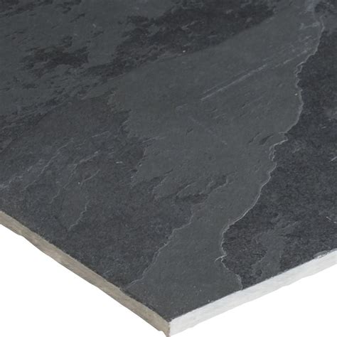 24 X 24 Montauk Black Slate Gauged Field Tile