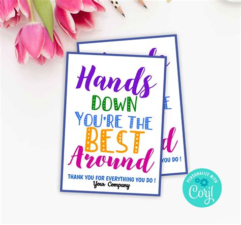 printable hands  youre    sanitizer gift etsy