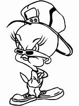Coloring Tweety Bird Pages Gangster Drawing Cute Cartoon Ghetto Mouse Print Gangsta Drawings Silhouette Outline Printable Color Mickey Ohio State sketch template