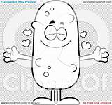 Pickle Mascot Loving Outlined Coloring Vector Cartoon Cory Thoman sketch template