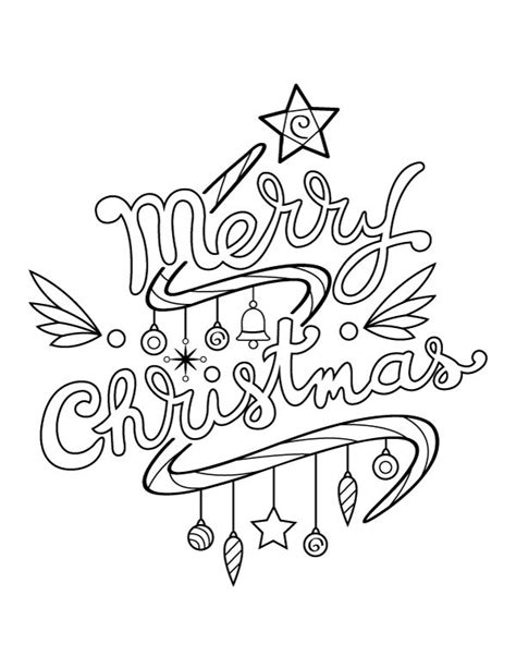 printable cursive merry christmas coloring page merry christmas