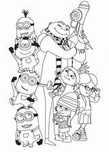 Pages Printable Minions Coloring Gru Despicable Kids Daughters Girls Colouring sketch template