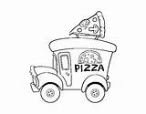 Pizza Truck Coloring Food Coloringcrew sketch template