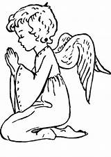 Angel Coloring Pages Printable Baby Angels Christmas Color Print Colorear Praying Clipart Kneeling Prayer Coloringme Para Gif La sketch template