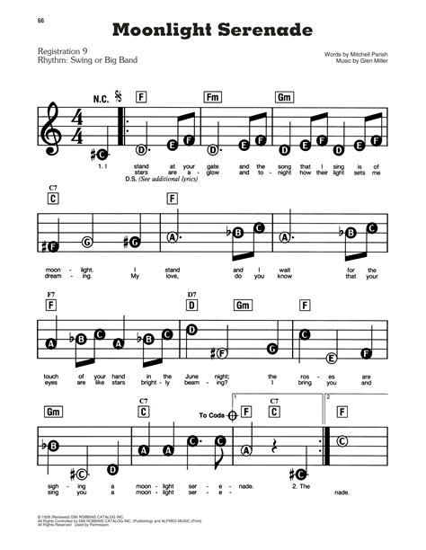 moonlight serenade sheet  glenn miller   play today