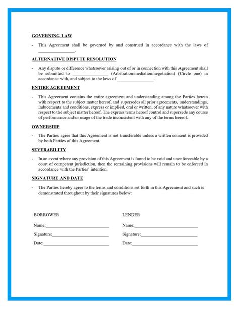fillable loan agreement form printable forms