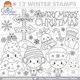 Stamp Digi Merry sketch template