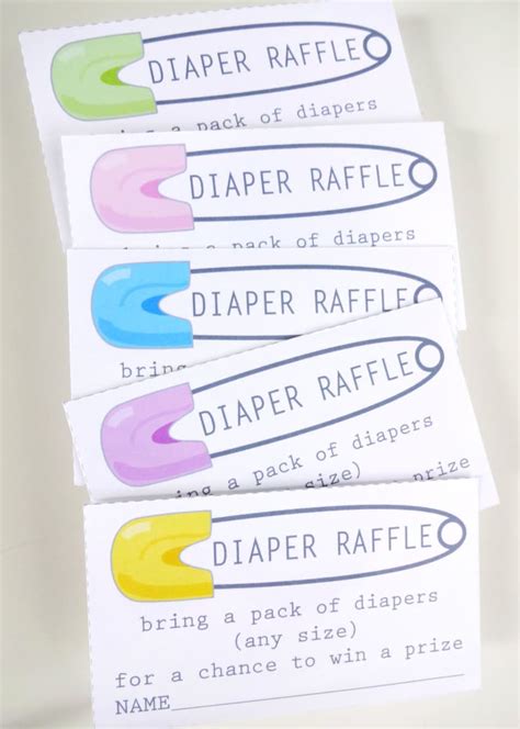 diaper raffle ticket printable insert   baby shower boy etsy