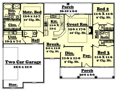 colonial style house plan  beds  baths  sqft plan   houseplanscom